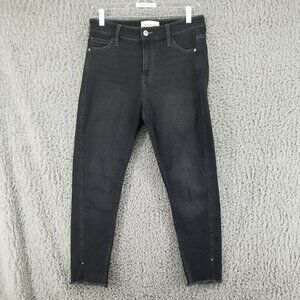 Stonefield Jeans Womens 28x25 Black Conrad High Rise Ankle Skinny Frayed *Read*